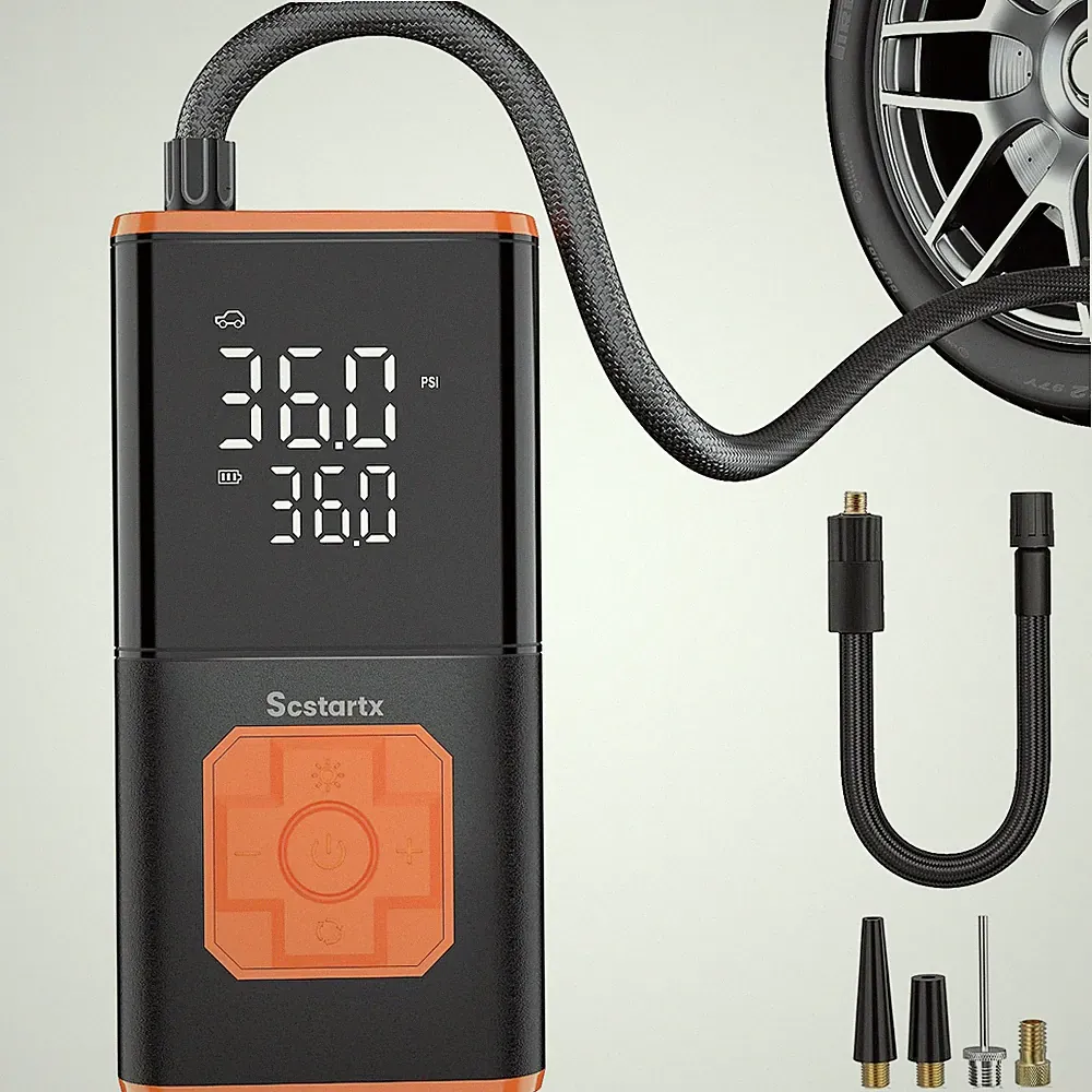 Car Tire Inflator Portable Air Compressor, 150 PSI Cordless Mini Bike Tire Pu...