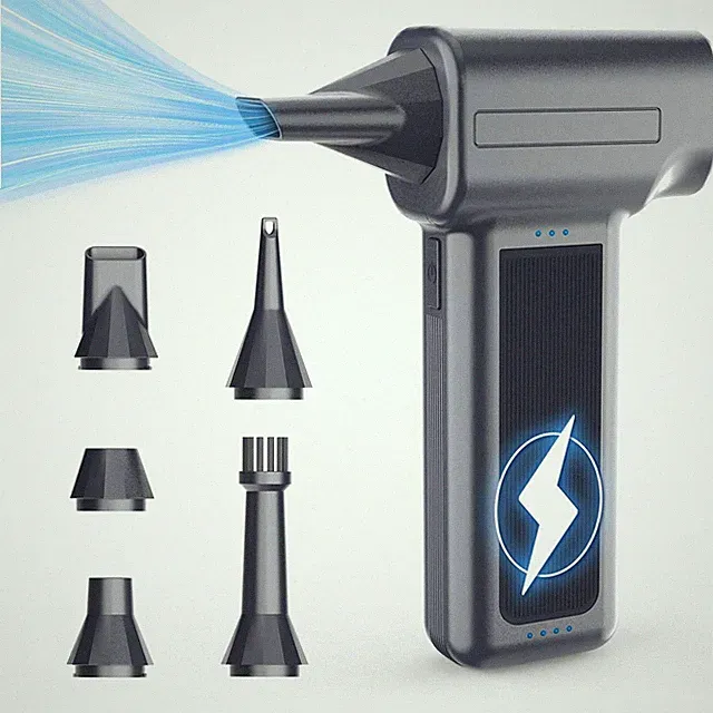 Compressed Air Duster, 300000RPM Super Power Electric Dark Gray